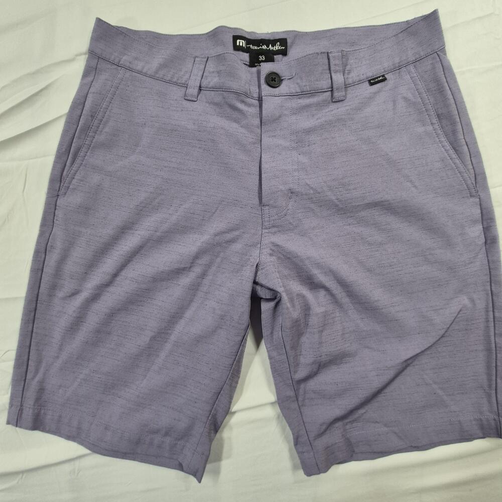Travis Mathew Shorts Mens 33 Purple Stripe Performance Golf Lightweight Stretch